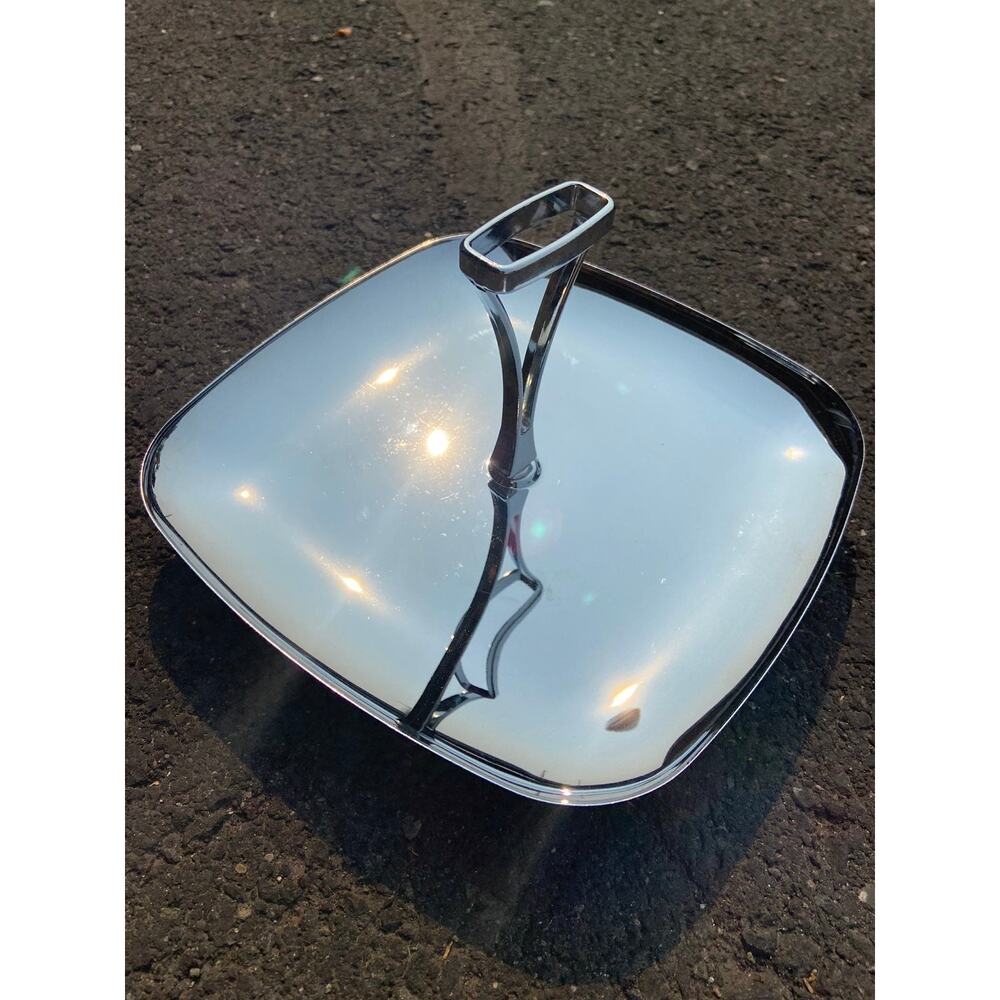 Vintage Chrome Melbern Serving Tray with Carrying Handle